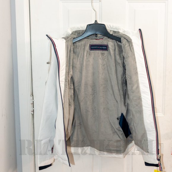 NWT Women's Softshell Hooded Lined Jacket White Tommy Hilfiger - Picture 5 of 11